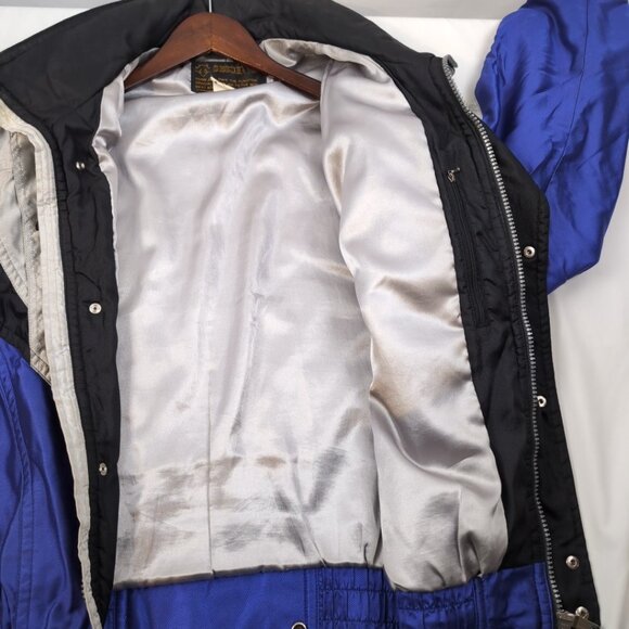 Vintage Descente Men's Ski/Snowboard Winter Jacket Silver Blue Black, Large - Picture 9 of 14